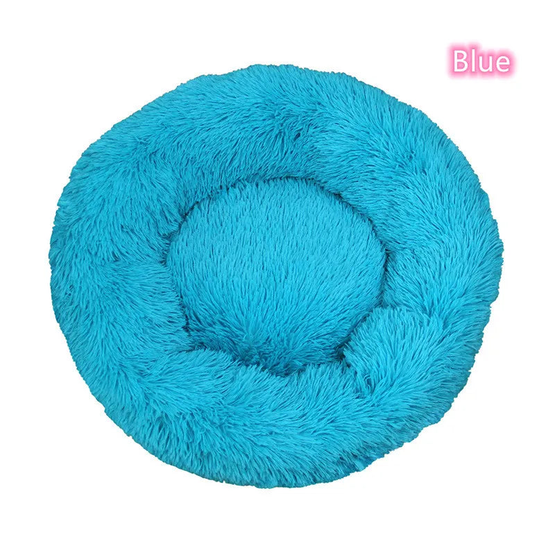 Calming Donut Cat Bed – Super Soft Plush Washable Pet Sleeping Cushion