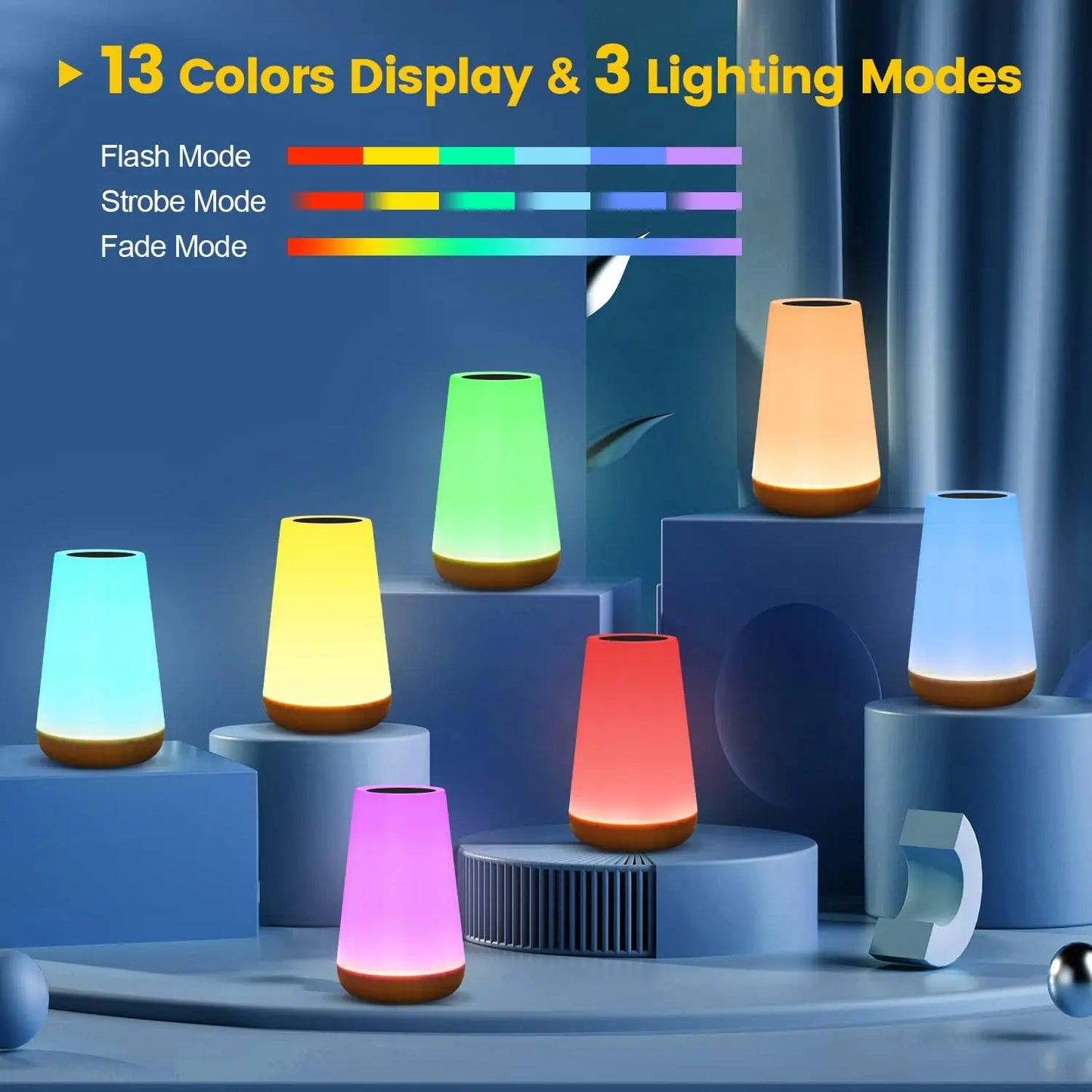 13-Color Changing Night Light with Remote & Touch Control