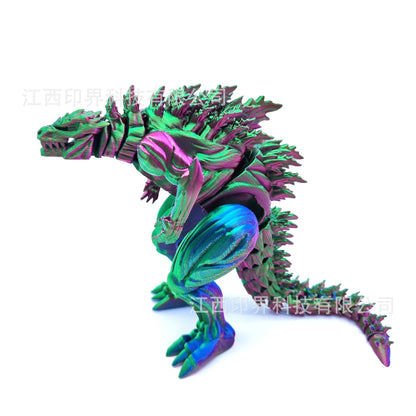 3D Printed Godzilla Action Figure – 18cm Articulated Monster Toy