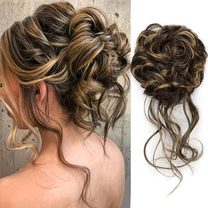 Messy Bun Hairpiece Scrunchie – Synthetic Chignon Hair Extension