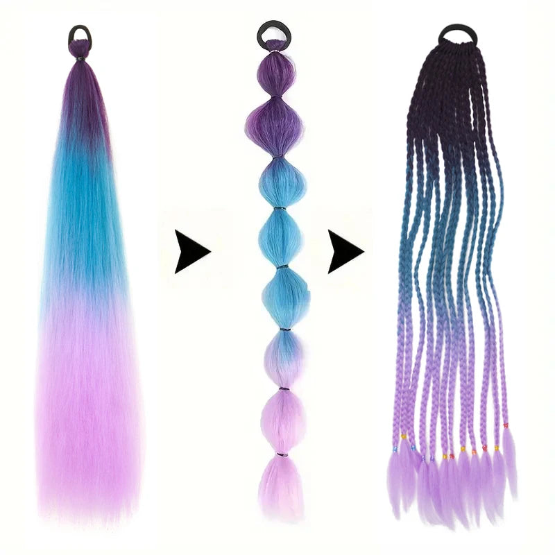 26-Inch Ombre Straight Ponytail Extension with Elastic Tie