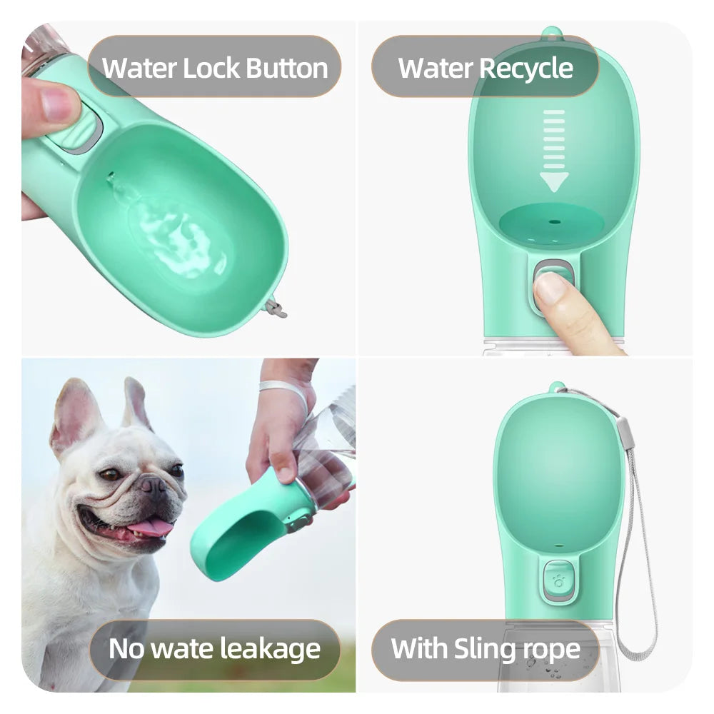 Portable Dog Water Bottle Leakproof with Drinking Bowl