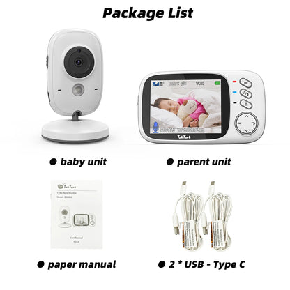 TakTark Wireless Video Baby Monitor – 3.2" Screen, Night Vision & Two-Way Talk