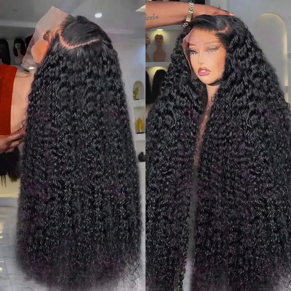 Deep Wave Lace Front Wig Human Hair 13x4 13x6 250% Density Brazilian Pre-Plucked