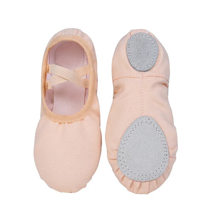 Canvas Ballet Slippers for Girls & Women – Soft Sole Dance Shoes