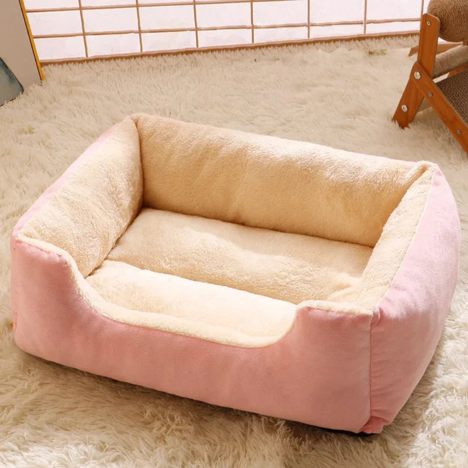 Plush Pet Sofa Bed – Soft Cushion for Dogs & Cats, S/M/L