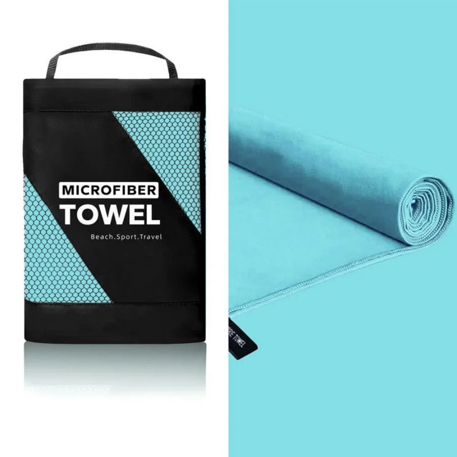 Microfiber Sports Towel with Carry Case – Quick Dry for Beach, Gym & Travel