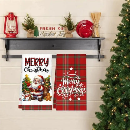 Christmas Kitchen Hand Towels Buffalo Plaid – Set of 2