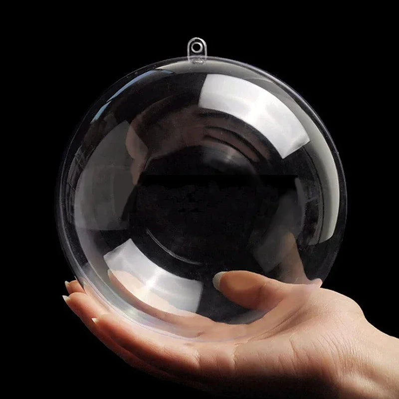 Clear Plastic Ball Ornaments Set of 10 – Fillable Christmas Baubles
