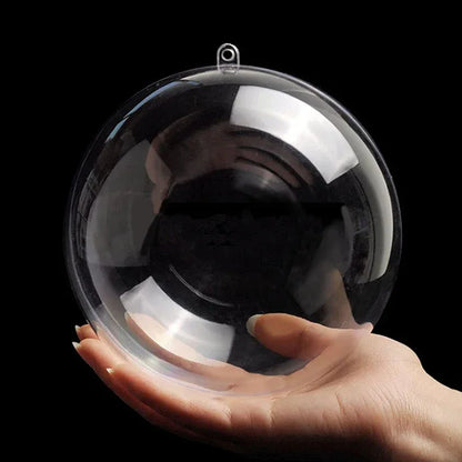 Clear Plastic Ball Ornaments Set of 10 – Fillable Christmas Baubles
