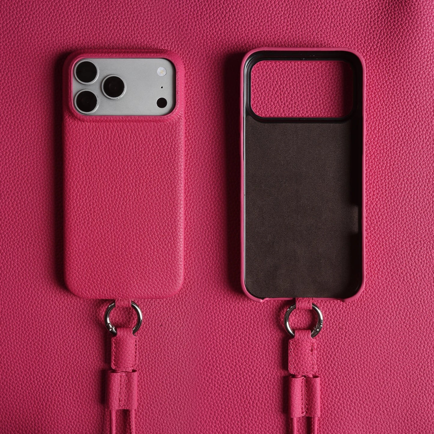 With Lanyard Genuine Leather iPhone Case
