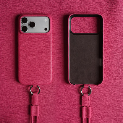 With Lanyard Genuine Leather iPhone Case