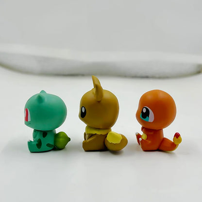 6 Piece Pokémon Pikachu Charmander Squirtle Action Figure Set