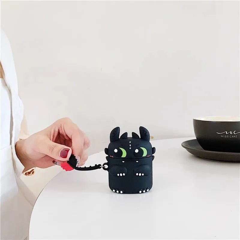 Cute Dragon AirPods Case – Toothless Silicone Cover for AirPods 1/2/3/4 & Pro