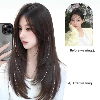 Synthetic Layered Hair Extension – One-Piece Clip-In for Women