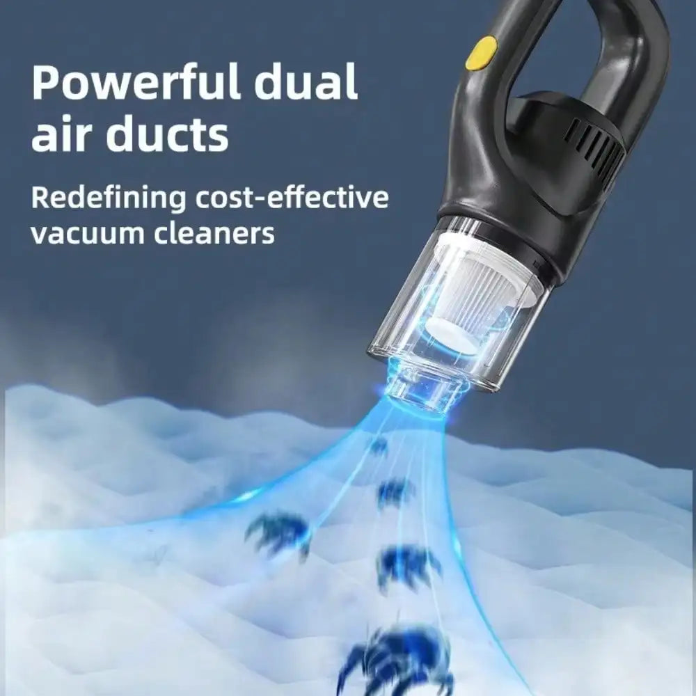 Portable Wireless Handheld Vacuum Cleaner – Car & Home Use with 3 Brush Heads