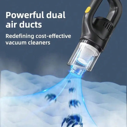 Portable Wireless Handheld Vacuum Cleaner – Car & Home Use with 3 Brush Heads