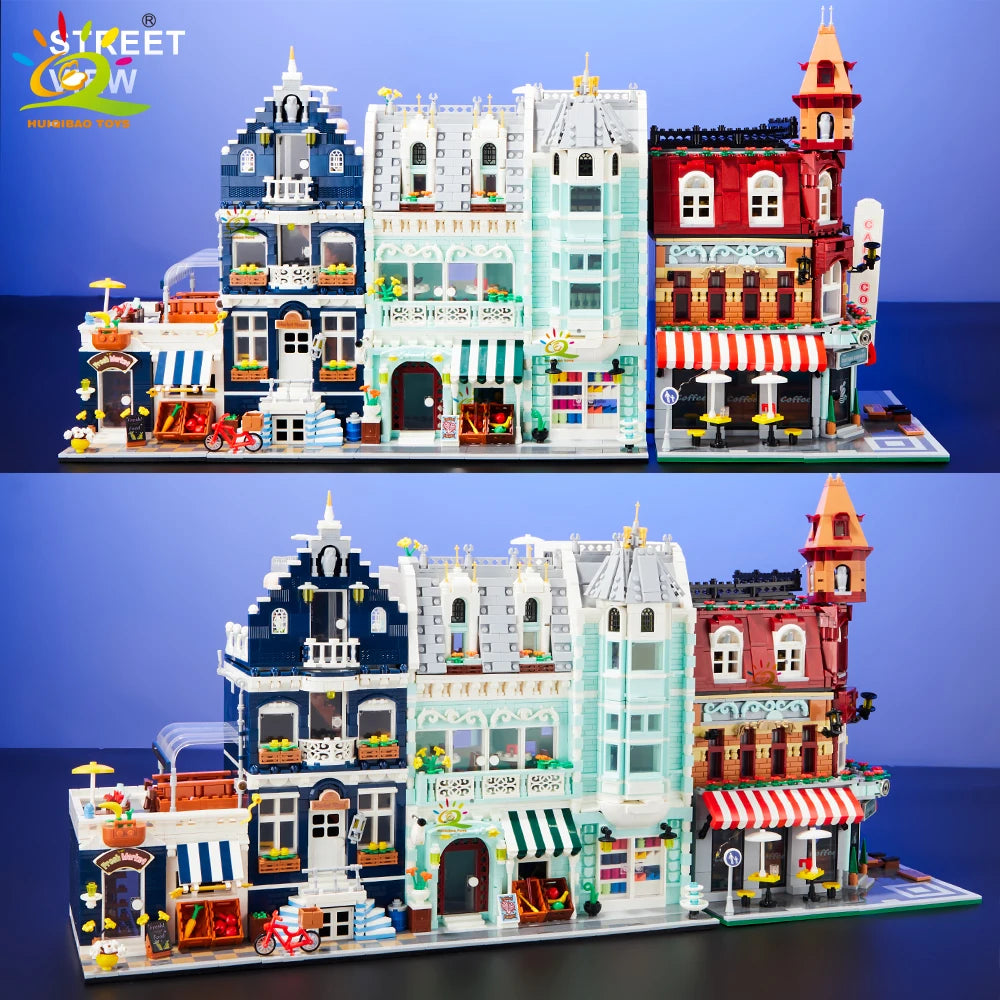 Corner Coffee Shop MOC Building Blocks Set – City Street View