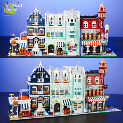 Corner Coffee Shop MOC Building Blocks Set – City Street View