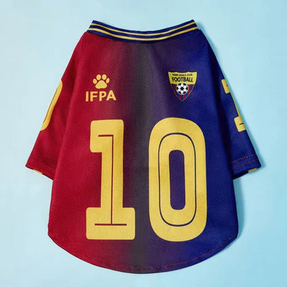Dog Football Jersey No. 10 – Breathable Mesh Sport Shirt