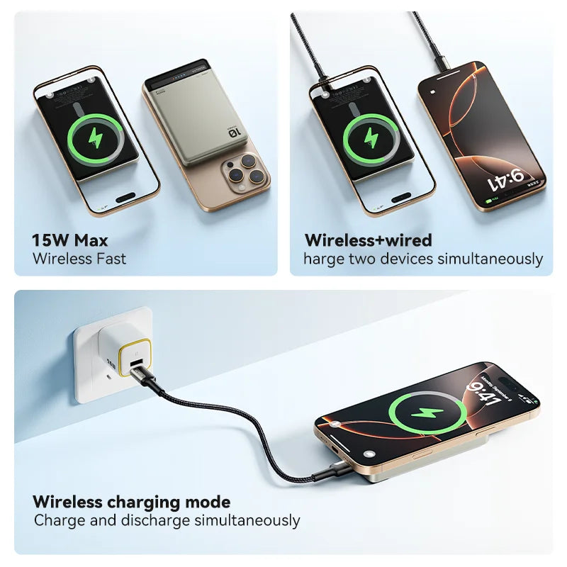 Kuulaa Magnetic Power Bank 10000mAh – 20W Fast Wireless Charger