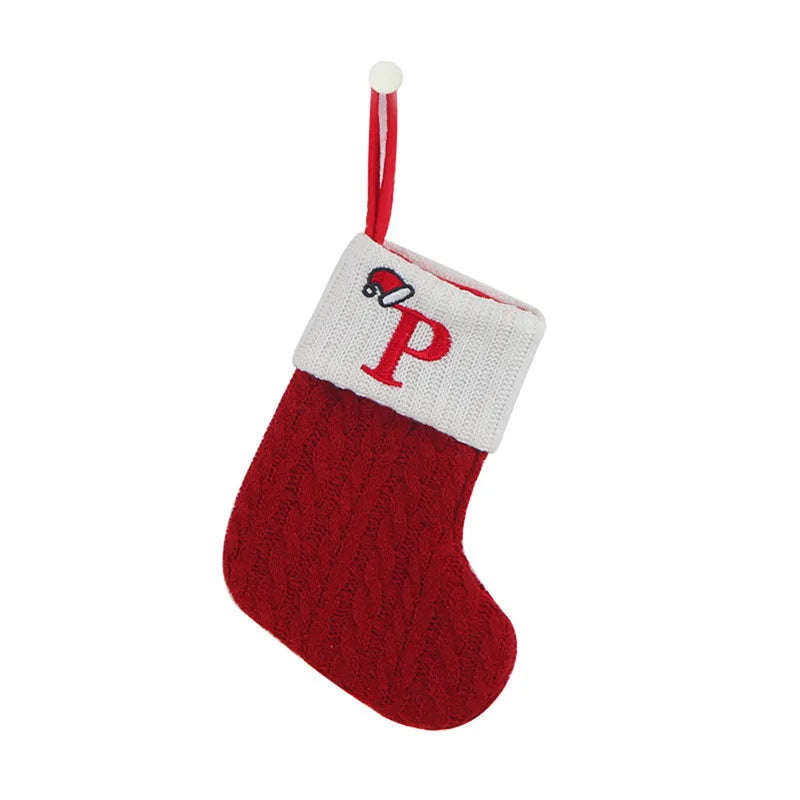 Christmas Knit Letter Stocking Ornament – A–Z & Snowflake