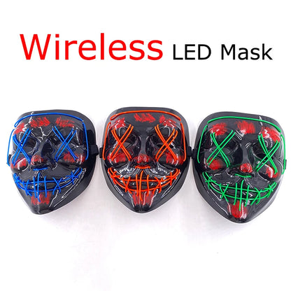 LED Purge Mask – Neon Glow Halloween Cosplay Mask