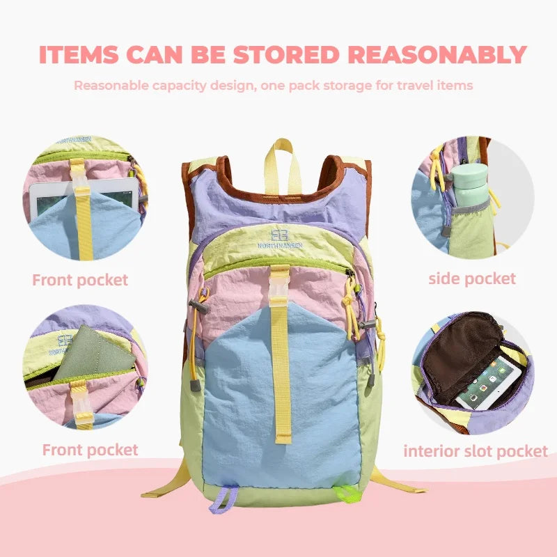 Color Block Lightweight Backpack – Stylish Multifunctional Daypack