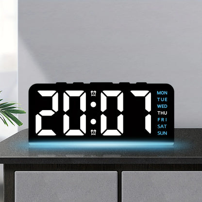 Digital LED Alarm Clock with Night Light & Temperature Display