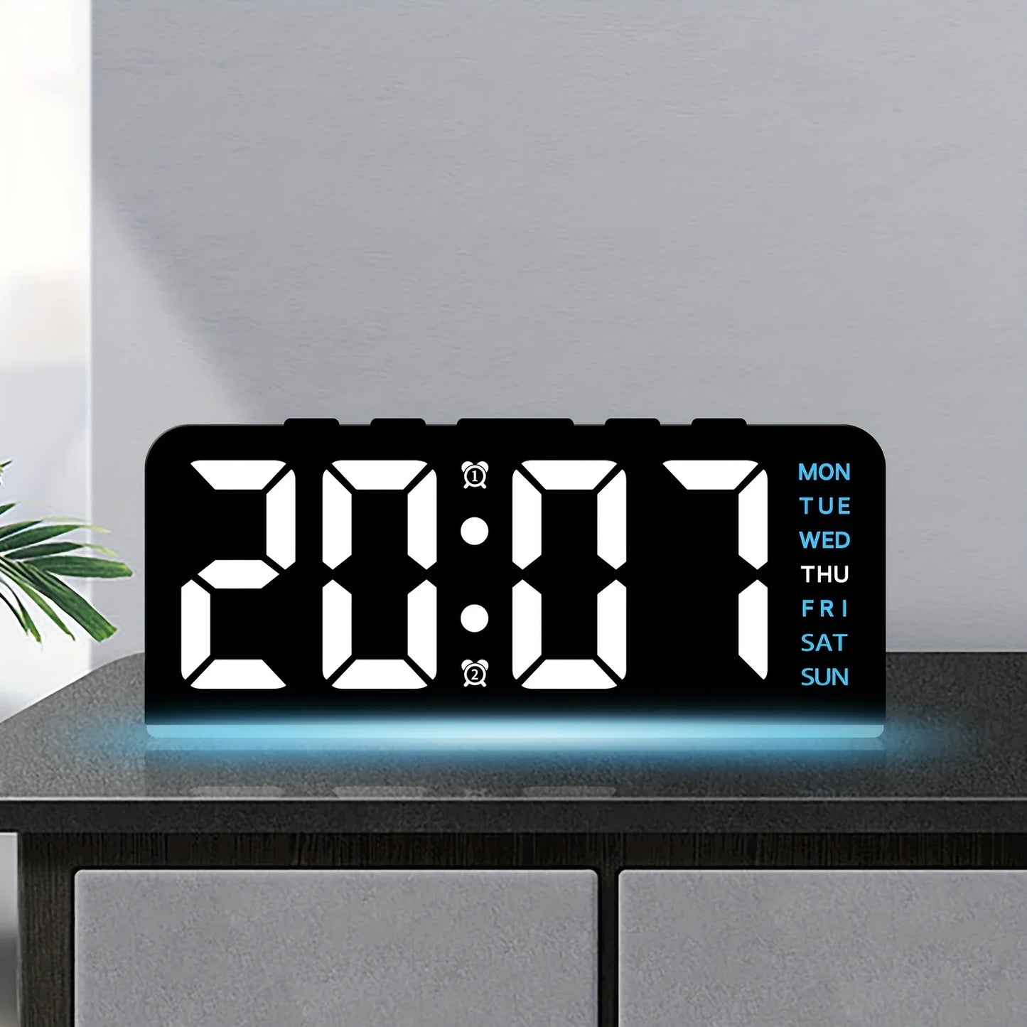 Digital LED Alarm Clock with Night Light, Temperature & Snooze