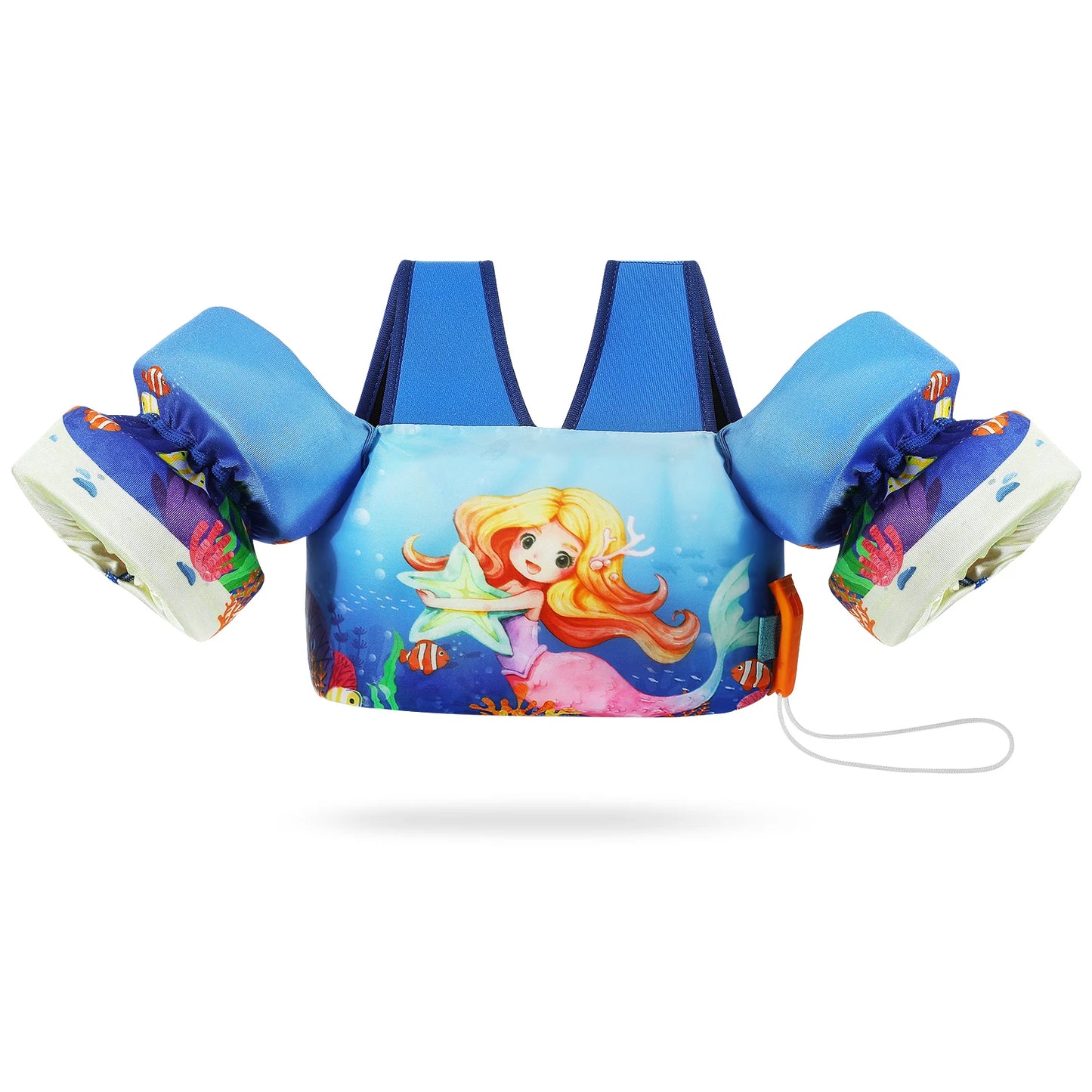 Kids Swim Life Vest with Foam Arm Floats & Safety Whistle – 20–70 lbs