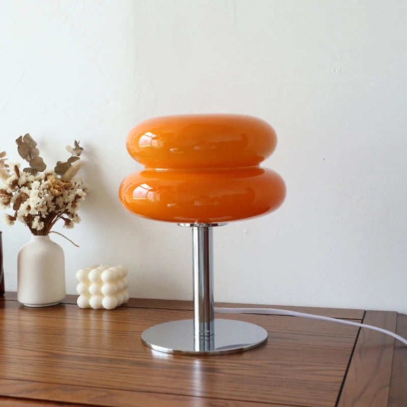 Macaron Glass Table Lamp with USB & Trichromatic Dimming