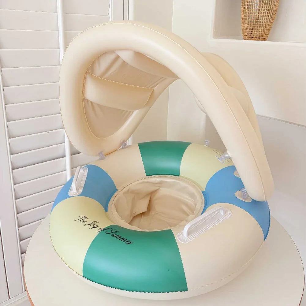 Inflatable Kids Swim Ring Pool Float with Handles