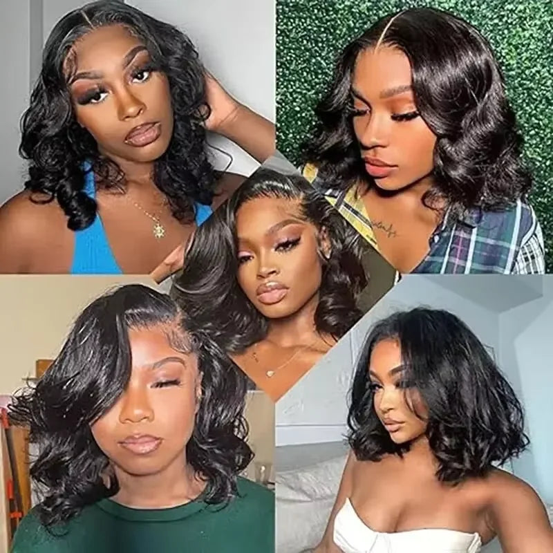 Short Bob Wig Loose Body Wave 13x4 HD Lace Front Brazilian Human Hair