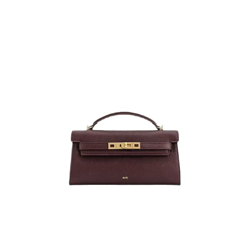Crocodile Pattern Top Handle Clutch Bag
