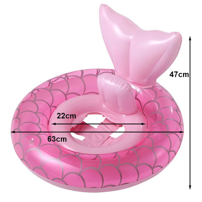 Baby Pool Float with Sunshade – Inflatable Infant Swim Ring Seat
