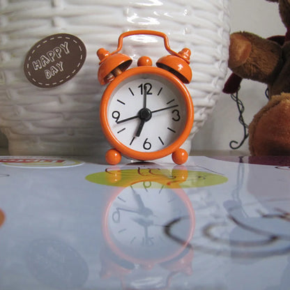 Mini Metal Twin Bell Alarm Clock – Cute Retro Desk & Room Decor