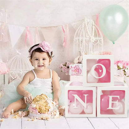 Letter Balloon Box – Transparent Party Decoration for Birthday & Baby Shower