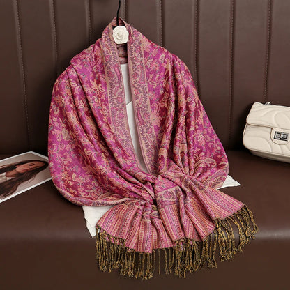 Paisley Print Cashmere Pashmina Shawl for Women – Warm Winter Wrap