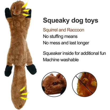 Squeaky Plush Dog Toy – Unstuffed Crinkle Animal 45cm
