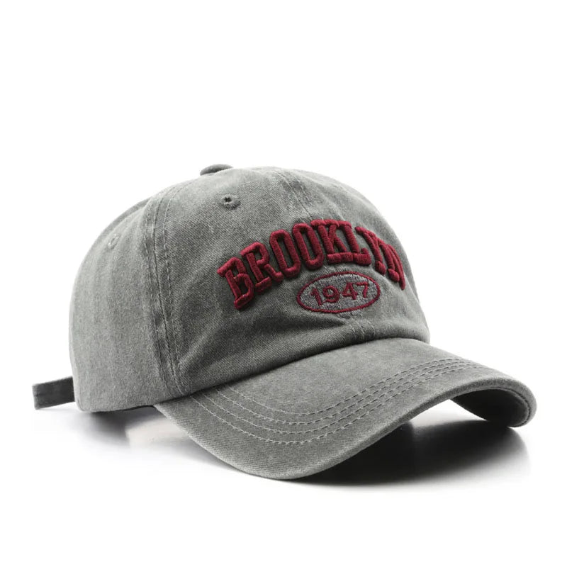 Brooklyn 1947 Embroidered Baseball Cap – Unisex Washed Cotton