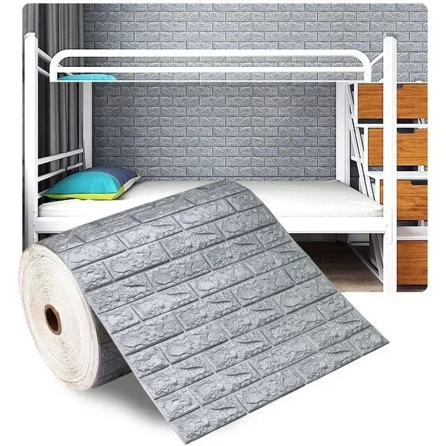 3D Self-Adhesive Foam Brick Wallpaper Roll | 27.6" Wide
