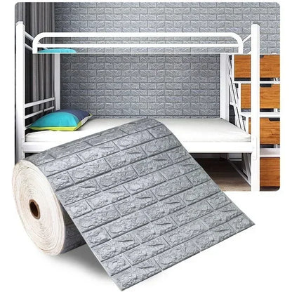 3D Self-Adhesive Foam Brick Wallpaper Roll | 27.6" Wide