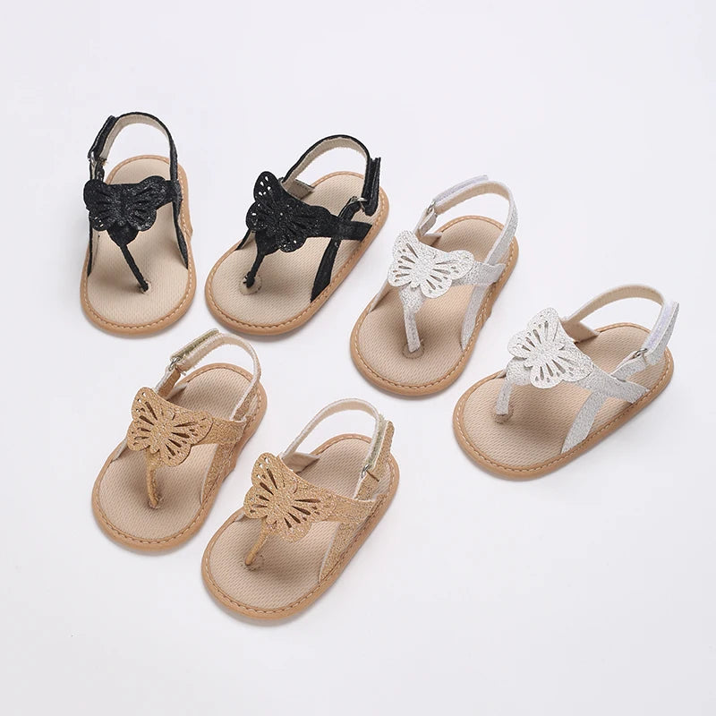 Baby Girl Butterfly Sandals – Soft Sole Summer Shoes for Infants