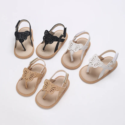 Baby Girl Butterfly Sandals – Soft Sole Summer Shoes for Infants