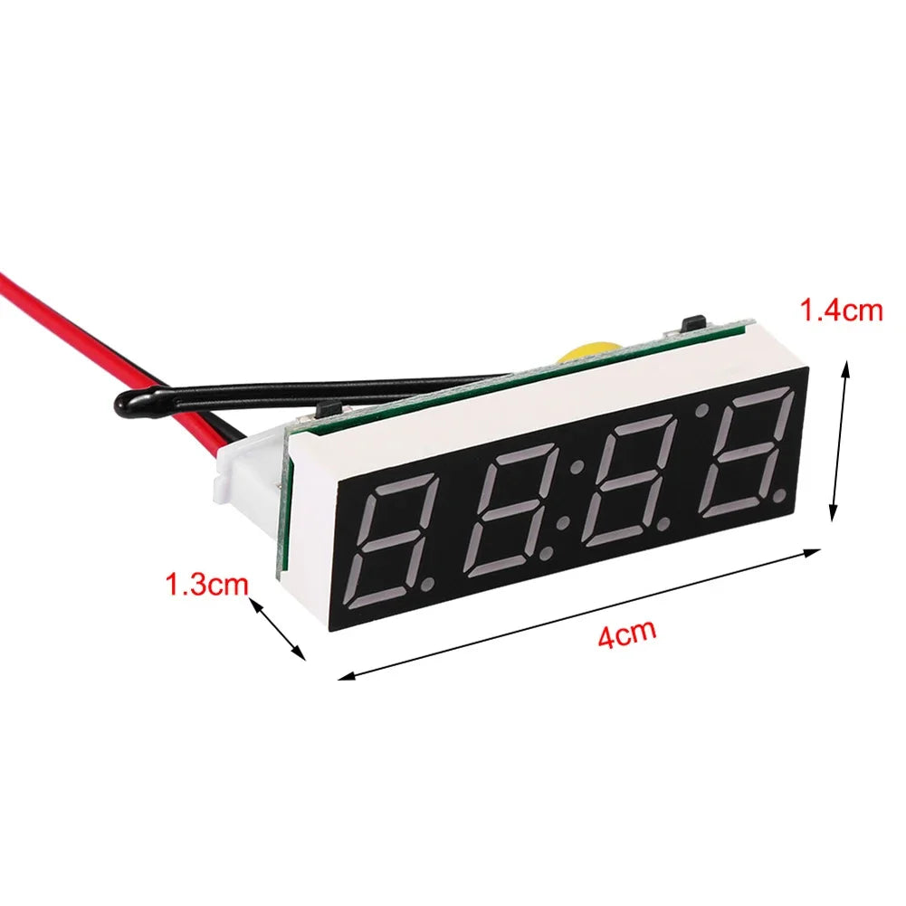 3-in-1 Car Digital Gauge – Clock, Temperature & Voltmeter