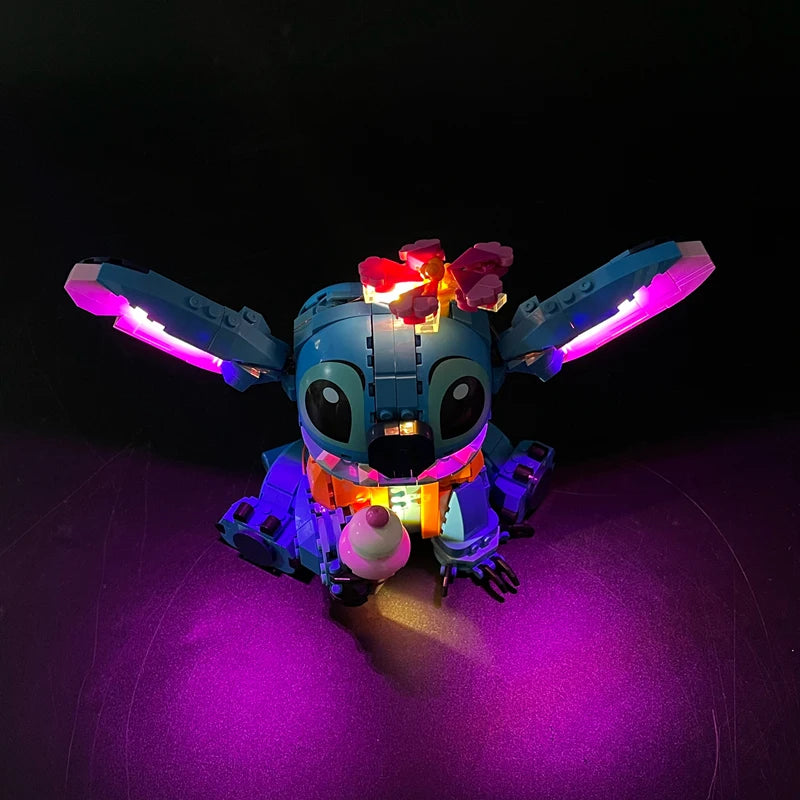 LED Light Kit for Stitch Building Blocks Set 43249 – Remote Control