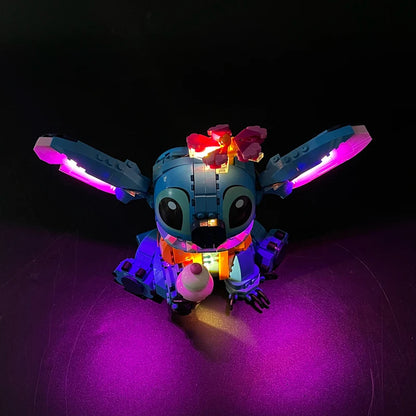 LED Light Kit for Stitch Building Blocks Set 43249 – Remote Control