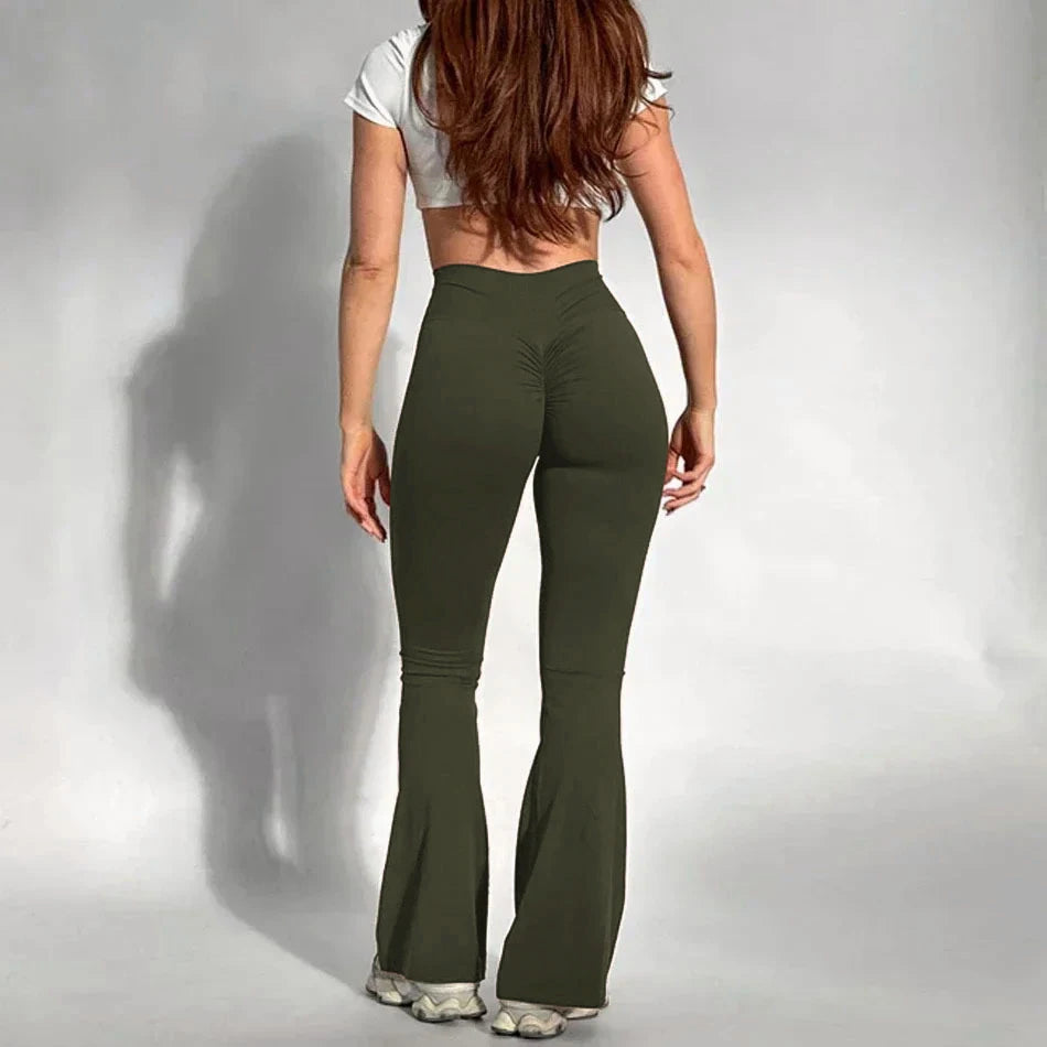 Butt Lifting Scrunch Flare Leggings – Women's High Waist Yoga Pants