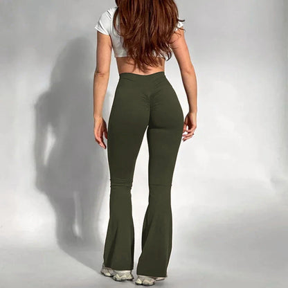 Butt Lifting Scrunch Flare Leggings – Women's High Waist Yoga Pants